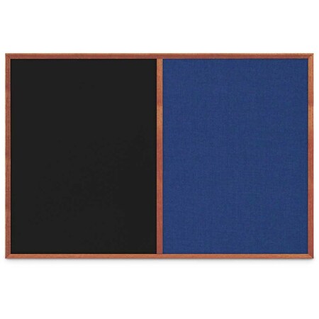 United Visual Products Slim Style Indoor Enclosed Corkboard, 30 UV503SC-BRONZE-BLSPRU